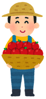 リンゴ農家のイラスト